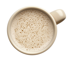 Small coffee cup, top view, isolated on a transparent background png
