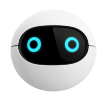 Minimal round chat bot, isolated on a transparent background png