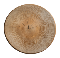 Circular tree cross-section with visible growth rings, isolated on a transparent background png