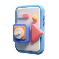 3D Render of a Modern Smartphone with Colorful App Icons on a transparent background Perfect for Digital Design and UI Concepts png