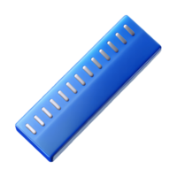 Blue plastic ruler with centimeter markings isolated on a transparent background png
