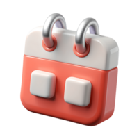 3d rendu calendrier icône sur une transparent Contexte moderne et minimaliste conception pour Planification et un événement Planification png