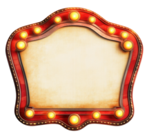 Retro signboard with lights isolated on transparent background png