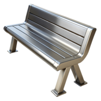 Modern sleek metal bench with a minimalist design perfect for urban settings isolated on a transparent background png