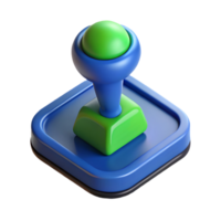 3D Render of a Blue and Green Joystick on a Transparent Background on a transparent background png