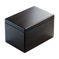 Elegant Dark Wooden Box with Smooth Finish and Fine Textured Pattern Perfect for Storage or Decorative Purposes on a transparent background png