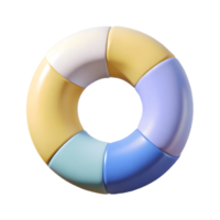 Colorful 3D ring divided into six segments with pastel colors, perfect for infographics and design projects on a transparent background, . png