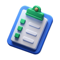 3D Blue Clipboard with Green Checkmarks on a transparent background, , Perfect for Task Lists and To-Dos png