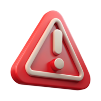 3d vermelho triângulo Atenção placa com exclamação marca em uma transparente fundo, , ideal para segurança avisos e cautelar projetos. png