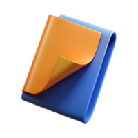 Modern 3D Rendering of Two Colorful Document Folders on Black Background png