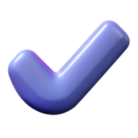3D Rendering Check Mark Illustration for Approval and Confirmation in Digital Design and User Interface Development png
