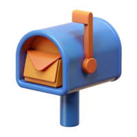 A charming 3D rendering of a classic mailbox conveying mail delivery png