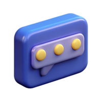 Conceptual 3D Render of a Messaging Icon for Digital Communication Platforms png