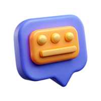Stylized 3D Icon of a Chat Bubble with a Secure Authentication Form png