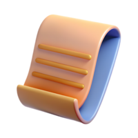 Elegant 3D Render of a Curved Document with Stylized Lines and Soft Lighting png