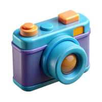 3D render Illustration of a retro camera with a modern, colorful, and playful design png