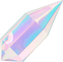 Glossy Iridescent Crystal Graphic with Shimmering Holographic Effect png