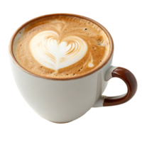 A cup of cappuccino with latte art. png