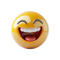 Fun and Playful 3D Emoji of a Laughing Face with Closed Eyes and Open Mouth Isolated png