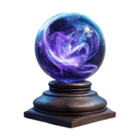 Mystical Energy in a 3D Crystal Ball Icon Isolated on a Transparent Background png