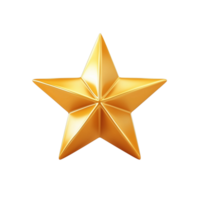 Shining 3D Golden Yellow Star Emoji with Sharp Points, Isolated on Transparent Background png