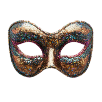 Sparkling 3D carnival mask with sequins and realistic design, isolated on transparent Background png