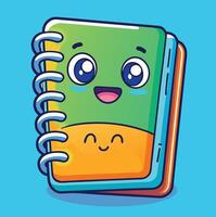Cheerful Cartoon Notebook Character With Smiling Face Stationery Design Element vector