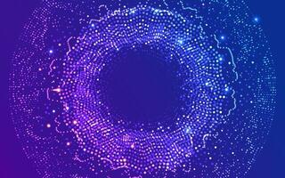 graphic of abstract dotted wave with futuristic element vector