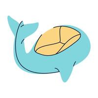 Simple illustration of an inflatable whale pool float. Perfect for summer and vacation designs. vector