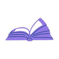 Simple illustration of an open purple book. Perfect for library and reading designs. vector
