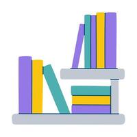 Simple illustration of colorful books on a shelf. Perfect for library and reading designs. vector