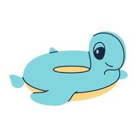 Simple illustration of an inflatable turtle pool float. Perfect for summer and vacation designs. vector