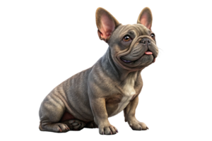 full body of a french bulldog- Portrait of a dog Isolated, 3d rendering -- generated by ai png