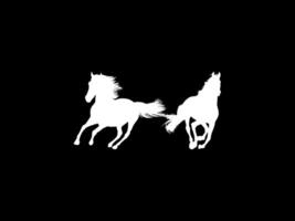 Pair Horse Silhouette, can use for Logo Gram, Art Illustration, Emblem, Pictogram, Apps, Website, etc. Editable, flat style Editable vector
