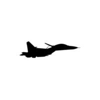 Silhouette of the Jet Fighter, Fighter aircraft are military aircraft designed primarily for air-to-air combat. BW vector