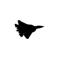 Silhouette of the Jet Fighter, Fighter aircraft are military aircraft designed primarily for air-to-air combat. BW and Flat style vector