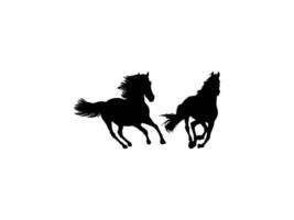Pair Horse Silhouette, can use for Logo Gram, Art Illustration, Emblem, Pictogram, Apps, Website, etc. flat style and Editable vector