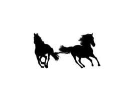 par caballo silueta, lata utilizar para logo gramo, Arte ilustración, emblema, pictograma, aplicaciones, sitio web, etc. plano estilo y bw vector