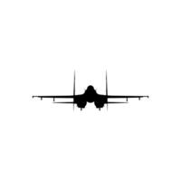 Silhouette of the Jet Fighter, Fighter aircraft are military aircraft designed primarily for air-to-air combat. Flat Style vector