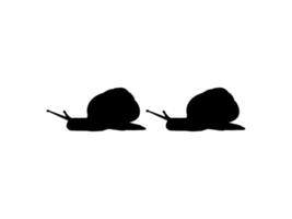 Snails Silhouette, are also called Escargot, Flat Style, Pair Animal Series, can use for Logo, Art Illustration, Apps, Website, etc. vector