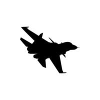 Silhouette of the Jet Fighter, Fighter aircraft are military aircraft designed primarily for air-to-air combat. BW and Editable vector