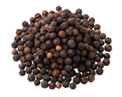 a pile of black peppercorns, detailed texture, isolated on transparent background png