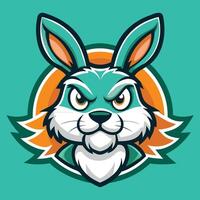 Dynamic Rabbit Head Mascot Graphic vector