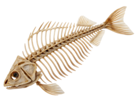 Fish Skeleton on Transparent Background Displaying Elegant Bone Structure png