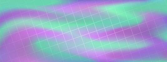 Retro background with geometric grid on the colorful blended background. backdrop, illustration, y2k aesthetics. vector