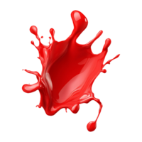 Dynamic splash of red paint frozen in mid-air, capturing vibrant and artistic motion, ideal for creative, abstract, and artistic themes in digital art, design, and modern visuals png