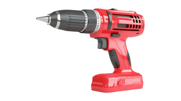 Red Cordless Power Drill with Adjustable Speed, Ideal for DIY and Home Improvement Projects png