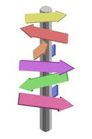 Direction sign. Empty road sign. Pointer to indicate direction. Color sign. vector