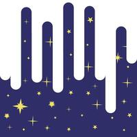 Milky substance drips and flows on the starry sky. Flowing paint on a starry background. vector