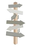 Volumetric sign. Direction sign. Empty road sign. Pointer to indicate direction. vector